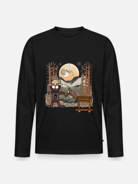 Wild West Rider Horse Cowboy Western Rider - Premium økologisk langermet T-skjorte for menn - svart