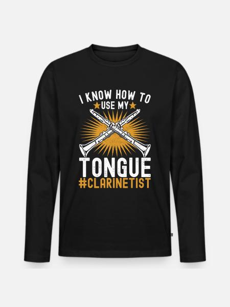 Clarinet Wind Instrument Clarinet player - Men's Premium Organic Long Sleeve Shirt - black