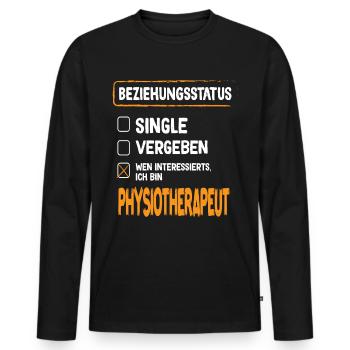 Kinésithérapeute Statut relationnel Physiothérapie - T-shirt manches longues Premium bio Homme - noir - Devant - Nico (187cm)