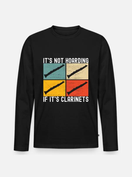 Clarinet Wind Instrument Clarinet player - Men's Premium Organic Long Sleeve Shirt - black