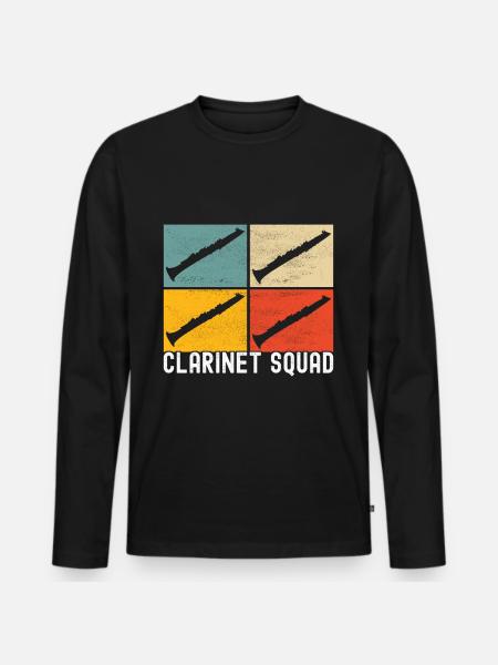 Clarinette Instrument à vent Clarinet - T-shirt manches longues Premium bio Homme - noir