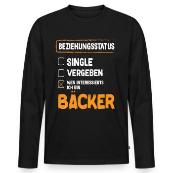 Bäcker Beziehungsstatus Back Backwaren Backen - Männer Premium Bio Langarmshirt - Schwarz - Vorne - Nico (187cm)