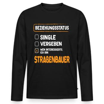 Bâtisseur de routes Statut Profession de la construction routière - T-shirt manches longues Premium bio Homme - noir - Devant - Nico (187cm)