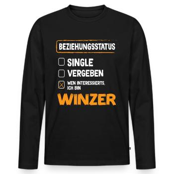Vigneron Relation Statut Vigneron Profession viticole - T-shirt manches longues Premium bio Homme - noir - Devant - Nico (187cm)