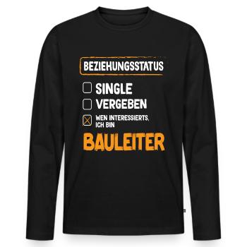 Statut de la relation avec le directeur de la construction Directeur de la construction Gestion de la construction - T-shirt manches longues Premium bio Homme - noir - Devant - Nico (187cm)