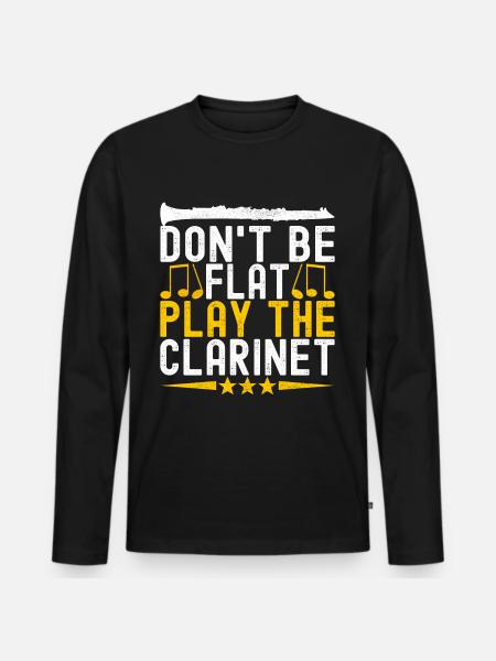 Clarinet Wind Instrument Clarinet player - Men's Premium Organic Long Sleeve Shirt - black