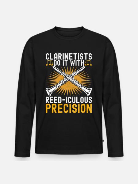 Clarinet Wind Instrument Clarinet player - Men's Premium Organic Long Sleeve Shirt - black