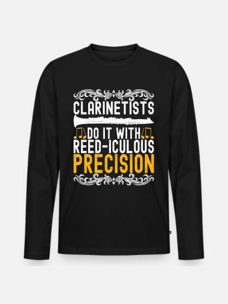Clarinet Wind Instrument Clarinet player - Men's Premium Organic Long Sleeve Shirt - black