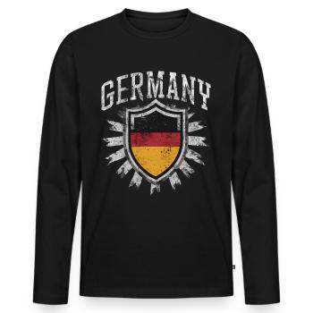 Germany German German GER Almanya Alemania - Men's Premium Organic Long Sleeve Shirt - black - Front - Nico (187cm)