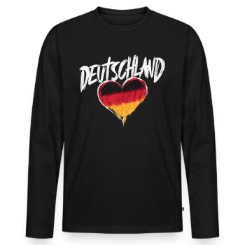 Germany German German GER Almanya Alemania - Men's Premium Organic Long Sleeve Shirt - black - Front - Nico (187cm)