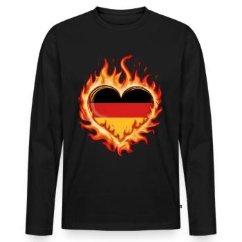 Germany German German GER Almanya Alemania - Men's Premium Organic Long Sleeve Shirt - black - Front - Nico (187cm)