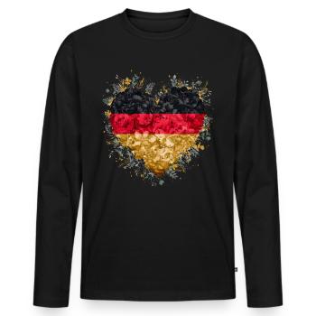 Germany German German GER Almanya Alemania - Men's Premium Organic Long Sleeve Shirt - black - Front - Nico (187cm)