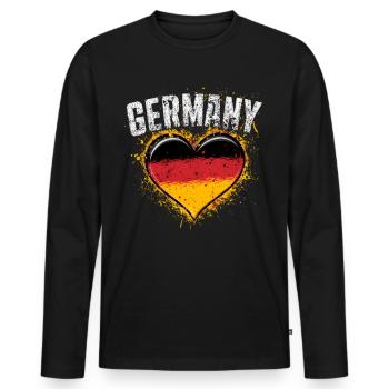 Germany German German GER Almanya Alemania - Men's Premium Organic Long Sleeve Shirt - black - Front - Nico (187cm)