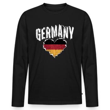 Germany German German GER Almanya Alemania - Men's Premium Organic Long Sleeve Shirt - black - Front - Nico (187cm)
