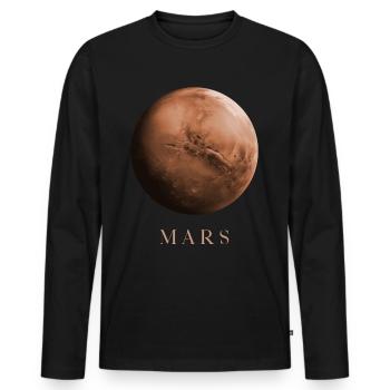 Mars Planet Astrophysics Cosmology Space - Men's Premium Organic Long Sleeve Shirt - black - Front - Nico (187cm)