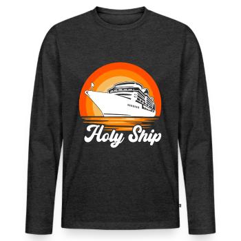 Kreuzfahrt Urlaub Kreuzfahrtschiff - Männer Premium Bio Langarmshirt - Anthrazit meliert - Vorne - Nico (187cm)