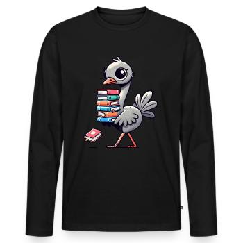 Reading Books Strauss Book Book Lover - Men's Premium Organic Long Sleeve Shirt - black - Front - Nico (187cm)