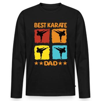 Best Karate Dad - Männer Premium Bio Langarmshirt - Schwarz - Vorne - Nico (187cm)