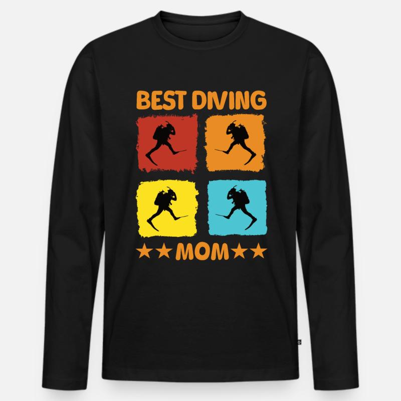 Best Diving Mom - Männer Premium Bio Langarmshirt - Schwarz