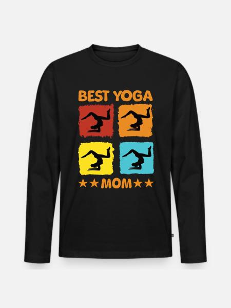 Best Yoga Mom - Men's Premium Organic Long Sleeve Shirt - black