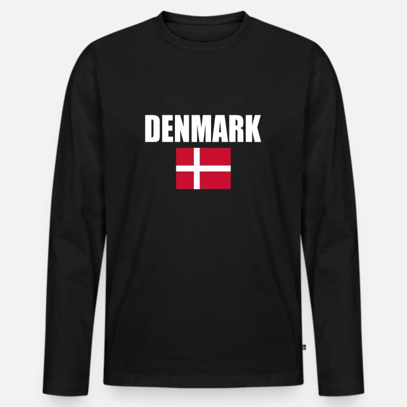 Dänemark - Männer Premium Bio Langarmshirt - Schwarz