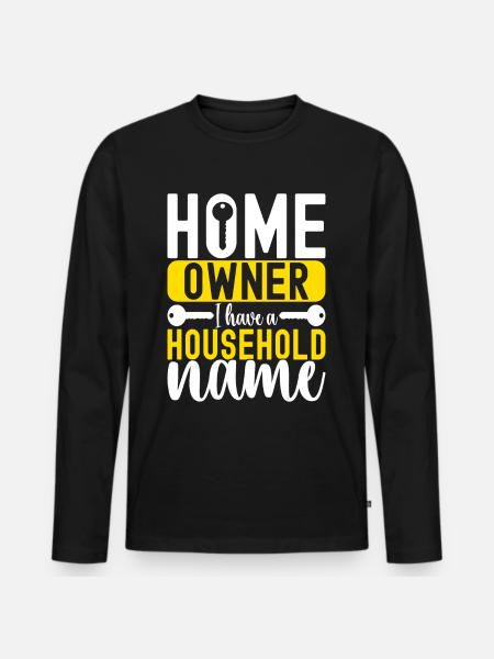 Homeowners Housewarming Party - Men's Premium Organic Long Sleeve Shirt - black