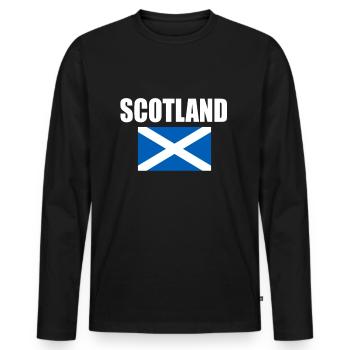 Scotland - Men's Premium Organic Long Sleeve Shirt - black - Front - Nico (187cm)