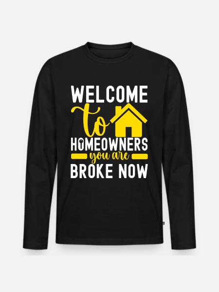 Homeowners Housewarming Party - Men's Premium Organic Long Sleeve Shirt - black