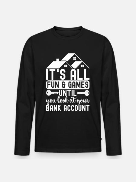Homeowners Housewarming Party - Men's Premium Organic Long Sleeve Shirt - black