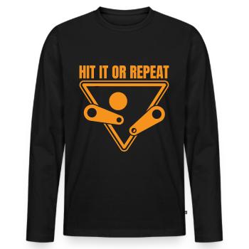 Hit It Or Repeat Pinball Machines GIft Ideas - Männer Premium Bio Langarmshirt - Schwarz - Vorne - Nico (187cm)