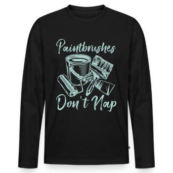 House Painter Dad Unique Gifts - Men's Premium Organic Long Sleeve Shirt - black - Front - Nico (187cm)