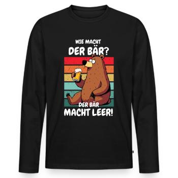 Bière Bière Boire Alcool Carnaval Barbecue Drôle - T-shirt manches longues Premium bio Homme - noir - Devant - Nico (187cm)