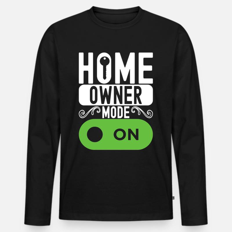 Hausbesitzer Einweihungsparty - Männer Premium Bio Langarmshirt - Schwarz