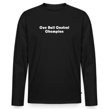 Billiards - Cue Ball Control Champion - Men's Premium Organic Long Sleeve Shirt - black - Front - Nico (187cm)