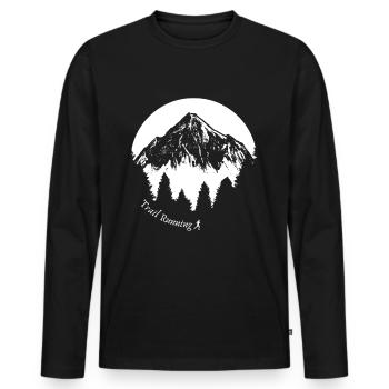 Trail Running Trail Run Traillauf Laufsport - Männer Premium Bio Langarmshirt - Schwarz - Vorne - Nico (187cm)