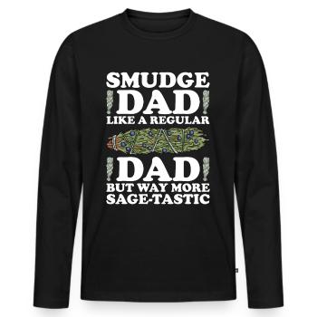 Smudging Smudge Spiritual Healing Incense - Men's Premium Organic Long Sleeve Shirt - black - Front - Nico (187cm)