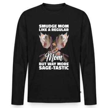 Smudging Smudge Spiritual Healing Incense - Men's Premium Organic Long Sleeve Shirt - black - Front - Nico (187cm)