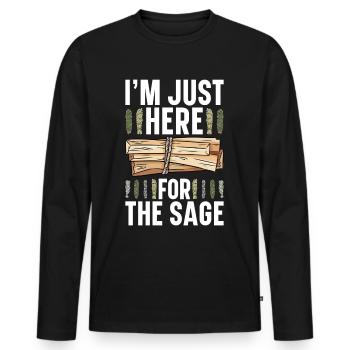 Smudging Smudge Spiritual Healing Incense - Men's Premium Organic Long Sleeve Shirt - black - Front - Nico (187cm)