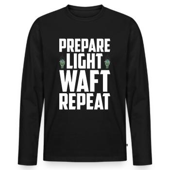 Smudging Smudge Spiritual Healing Incense - Men's Premium Organic Long Sleeve Shirt - black - Front - Nico (187cm)