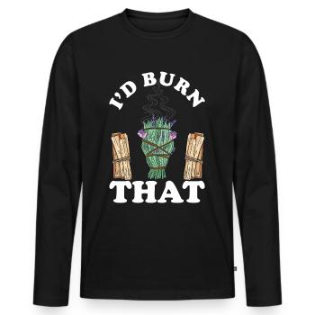 Smudging Smudge Spiritual Healing Incense - Men's Premium Organic Long Sleeve Shirt - black - Front - Nico (187cm)