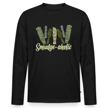 Smudging Smudge Spiritual Healing Incense - Men's Premium Organic Long Sleeve Shirt - black - Front - Nico (187cm)