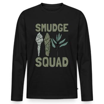 Smudging Smudge Spiritual Healing Incense - Men's Premium Organic Long Sleeve Shirt - black - Front - Nico (187cm)