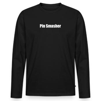 Bowling - Pin Smasher - Men's Premium Organic Long Sleeve Shirt - black - Front - Nico (187cm)