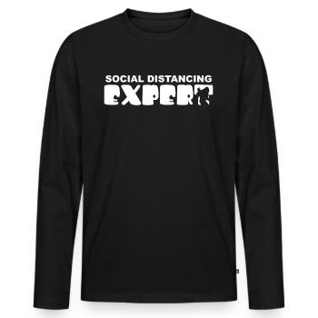 Social Distancing Expert Bigfoot - Men's Premium Organic Long Sleeve Shirt - black - Front - Nico (187cm)