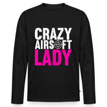 Airsoft Gun Airsoft Hobby - Men's Premium Organic Long Sleeve Shirt - black - Front - Nico (187cm)