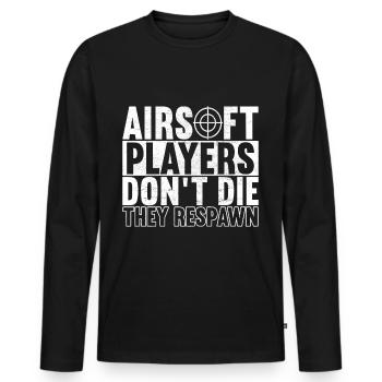 Airsoft Gun Airsoft Hobby - Men's Premium Organic Long Sleeve Shirt - black - Front - Nico (187cm)