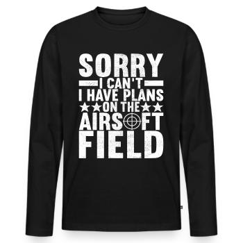 Airsoft Gun Airsoft Hobby - Men's Premium Organic Long Sleeve Shirt - black - Front - Nico (187cm)