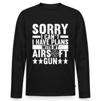Airsoft Gun Airsoft Hobby - Men's Premium Organic Long Sleeve Shirt - black - Front - Nico (187cm)