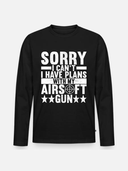 Airsoft Gun Airsoft Hobby - Men's Premium Organic Long Sleeve Shirt - black