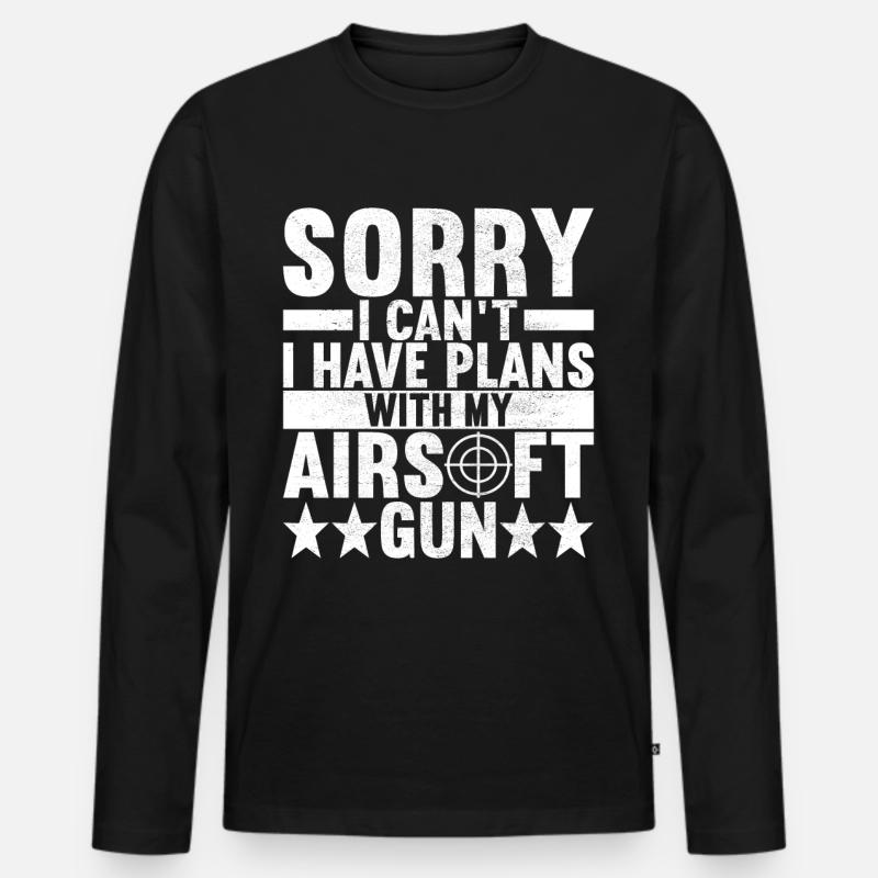 Airsoft Waffe Airsoft Hobby - Männer Premium Bio Langarmshirt - Schwarz